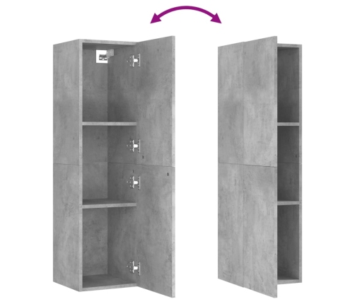 Mueble de TV 2 uds contrachapada gris hormigón 30,5x30x110 cm