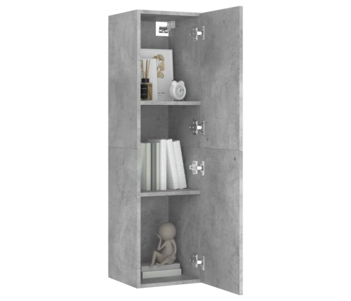 Mueble de TV 2 uds contrachapada gris hormigón 30,5x30x110 cm