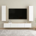 Mueble de TV madera contrachapada blanco y roble 30,5x30x110 cm