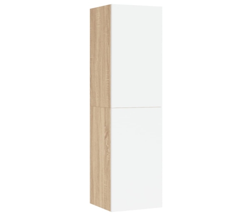 Muebles TV 2 uds contrachapada blanco roble 30,5x30x110 cm