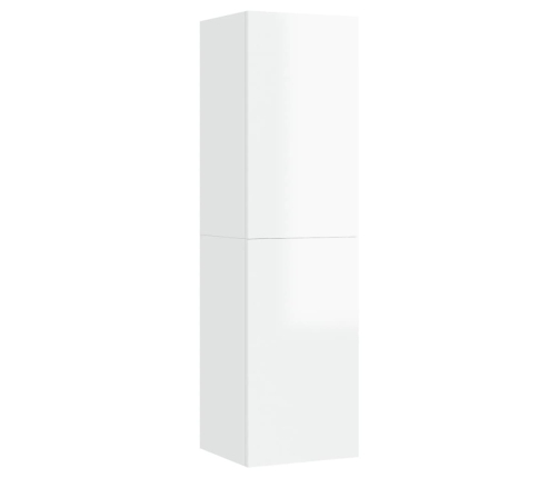 vidaXL Mueble de TV contrachapada blanco brillante 30,5x30x110 cm