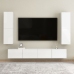 Mueble TV 2 uds contrachapada blanco brillante 30,5x30x110 cm