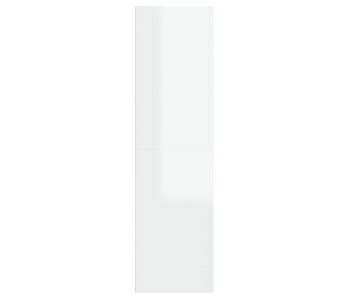 Mueble TV 2 uds contrachapada blanco brillante 30,5x30x110 cm