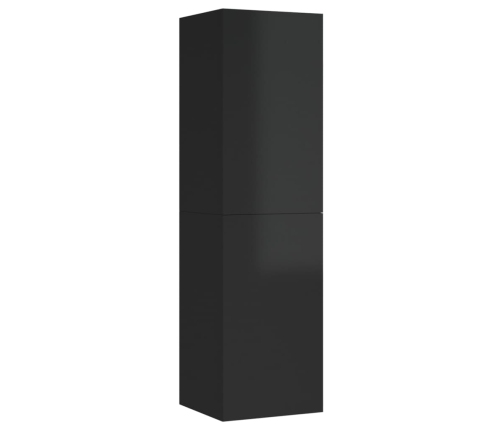 Mueble TV 2 uds contrachapada negro brillo 30,5x30x110 cm