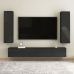 Mueble TV 2 uds contrachapada negro brillo 30,5x30x110 cm