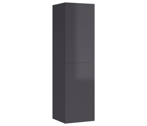 Mueble TV 2 uds contrachapada gris brillante 30,5x30x110 cm