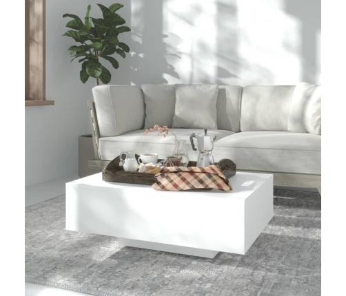 Mesa de centro madera contrachapada blanco 85x55x31 cm