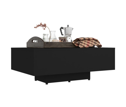 Mesa de centro madera contrachapada negro 85x55x31 cm