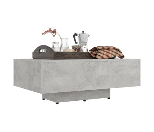 Mesa de centro madera ingeniería gris hormigón 85x55x31 cm