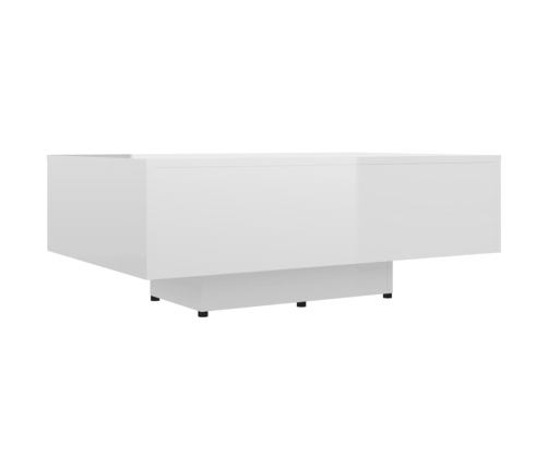 vidaXL Mesa de centro madera contrachapada blanco brillo 85x55x31 cm