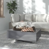 vidaXL Mesa de centro madera contrachapada gris brillante 85x55x31 cm