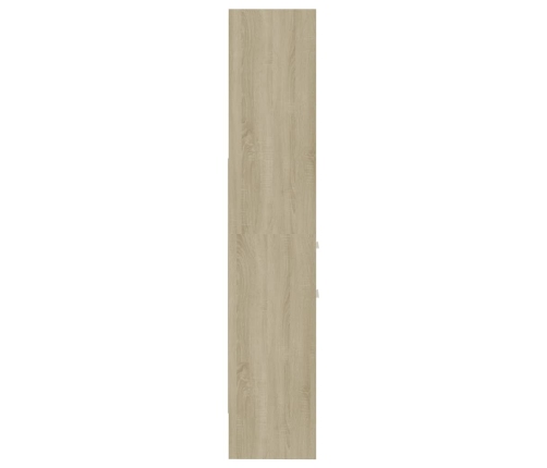 Estantería de madera contrachapada blanco y roble 40x35x180 cm