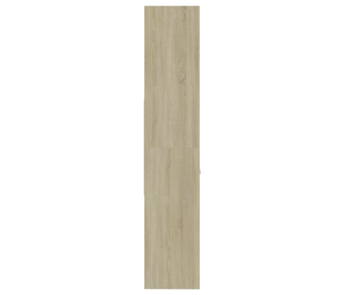 vidaXL Estantería madera contrachapada blanco y roble 60x35x180 cm