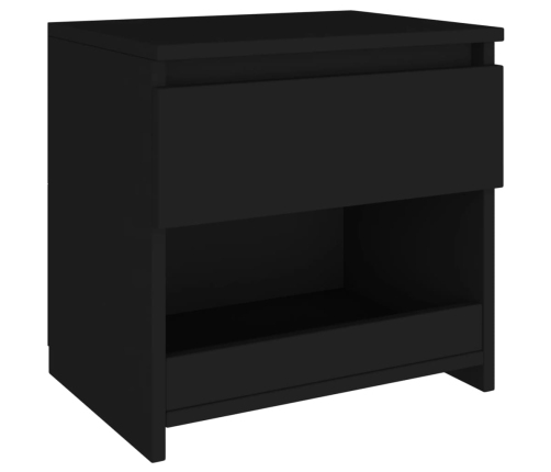 vidaXL Mesita de noche de madera contrachapada negro 40x30x39 cm