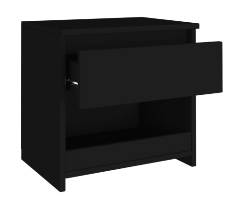 vidaXL Mesita de noche de madera contrachapada negro 40x30x39 cm