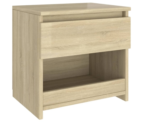 Mesitas de noche 2 uds madera contrachapada roble 40x30x39 cm