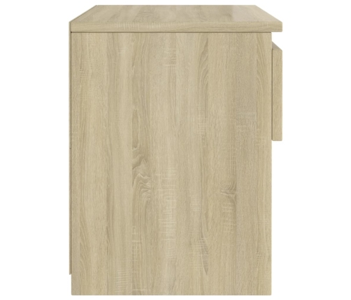 Mesitas de noche 2 uds madera contrachapada roble 40x30x39 cm