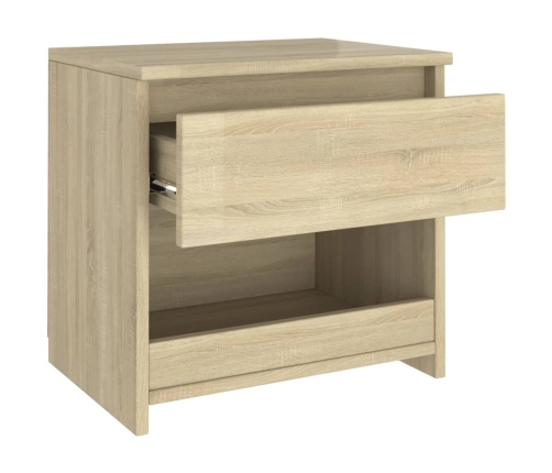 Mesitas de noche 2 uds madera contrachapada roble 40x30x39 cm