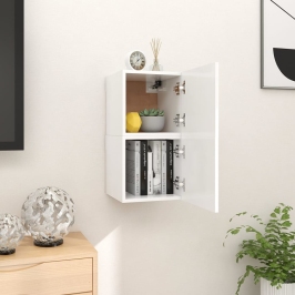 Muebles de pared para TV 2 uds blanco 30,5x30x30 cm