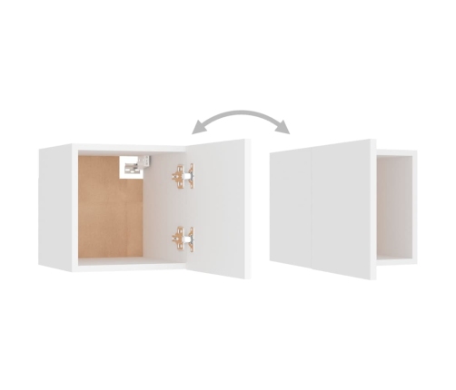 vidaXL Muebles de salón de pared 4 uds blanco 30,5x30x30 cm