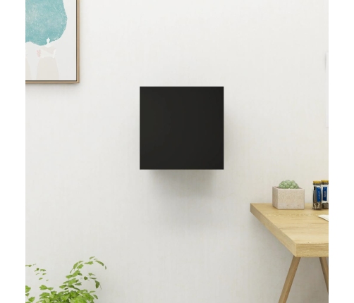 Mueble de salón de pared negro 30,5x30x30 cm