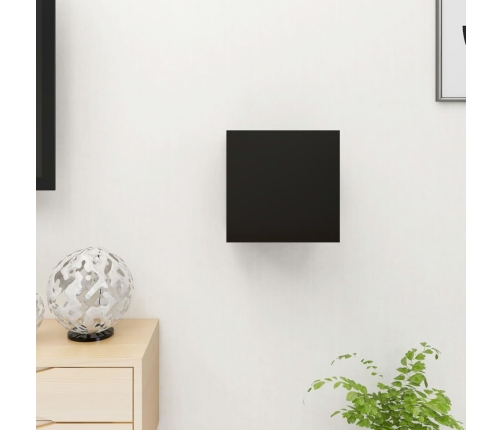 Mueble de salón de pared negro 30,5x30x30 cm