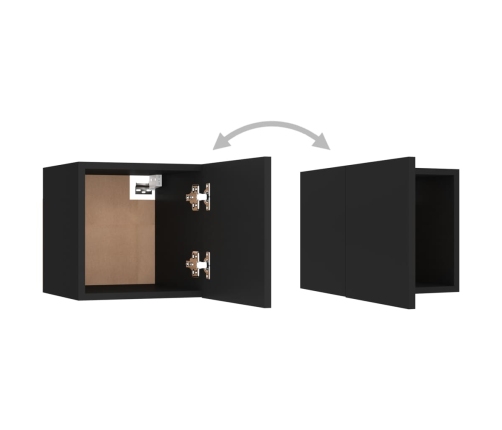 vidaXL Muebles de salón de pared 2 uds negro 30,5x30x30 cm