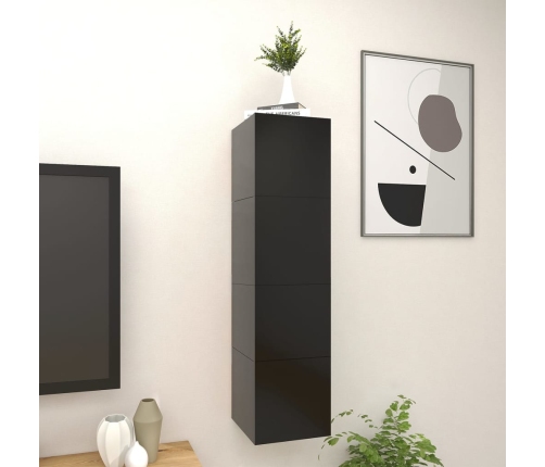 Muebles de salón de pared 4 uds negro 30,5x30x30 cm