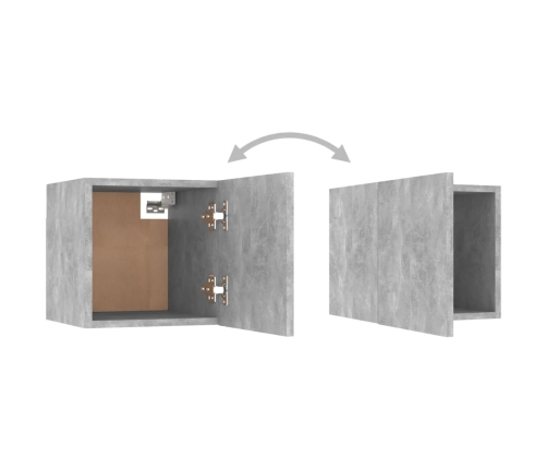 vidaXL Muebles de salón de pared 4 uds gris hormigón 30,5x30x30 cm