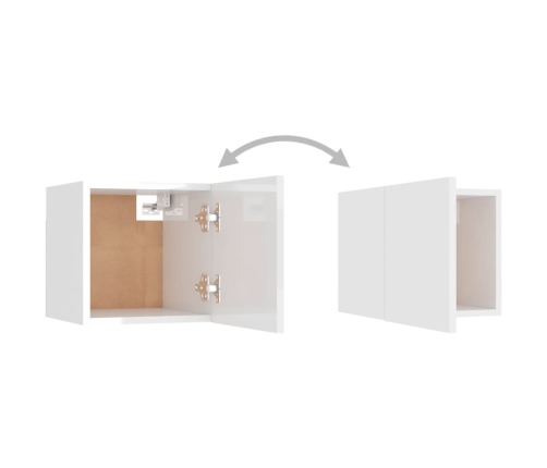 vidaXL Muebles de salón de pared 2 uds blanco brillo 30,5x30x30 cm