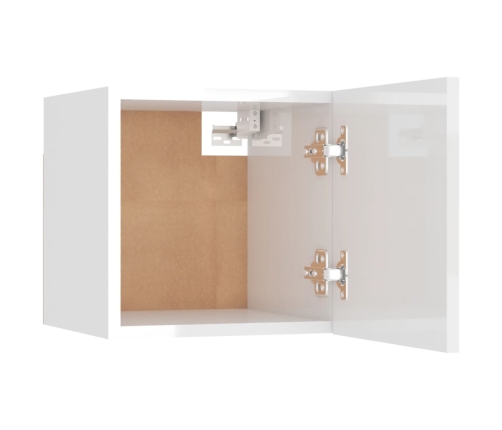 vidaXL Muebles de salón de pared 2 uds blanco brillo 30,5x30x30 cm