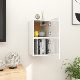 Muebles de salón de pared 2 uds blanco brillo 30,5x30x30 cm