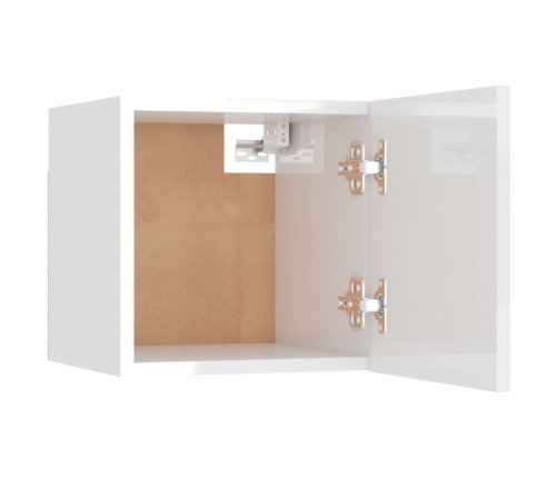 Muebles de salón de pared 4 uds blanco brillo 30,5x30x30 cm