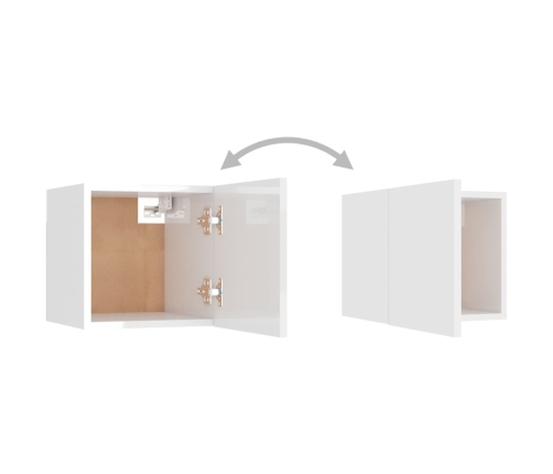 Muebles de salón de pared 4 uds blanco brillo 30,5x30x30 cm