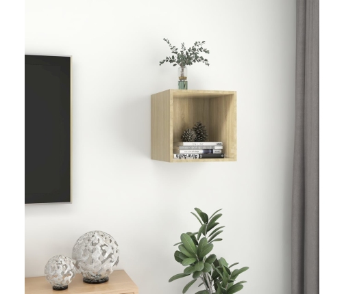 vidaXL Armario de pared madera contrachapada roble sonoma 37x37x37 cm