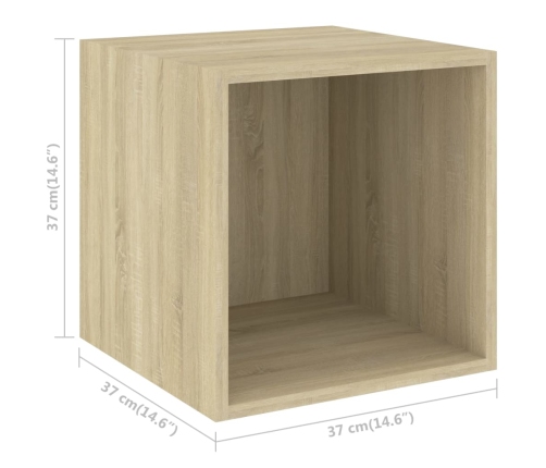 vidaXL Armario de pared madera contrachapada roble sonoma 37x37x37 cm