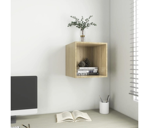 vidaXL Armario de pared madera contrachapada roble sonoma 37x37x37 cm