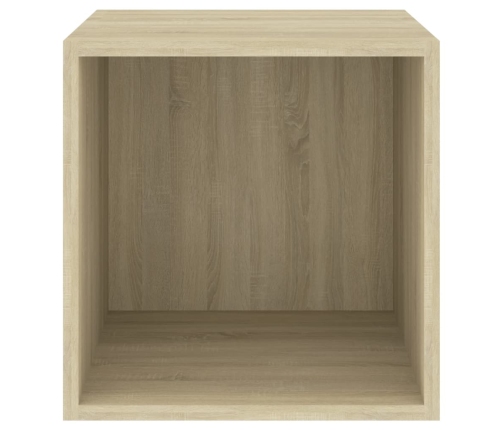 Armario de pared 2 uds madera contrachapada roble 37x37x37 cm