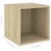 Armario de pared 2 uds madera contrachapada roble 37x37x37 cm