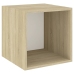 vidaXL Armario de pared madera contrachapada blanco y roble 37x37x37cm