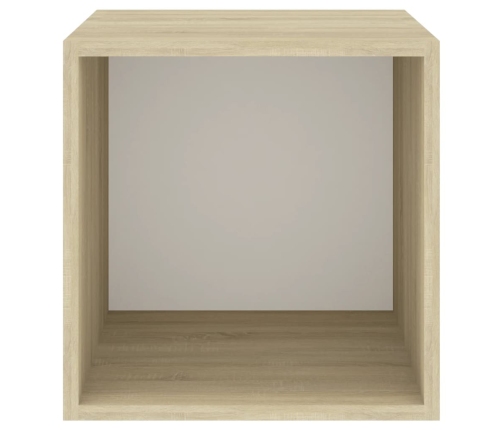 vidaXL Armario de pared madera contrachapada blanco y roble 37x37x37cm