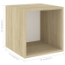 vidaXL Armario de pared madera contrachapada blanco y roble 37x37x37cm