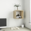 vidaXL Armario de pared madera contrachapada blanco y roble 37x37x37cm