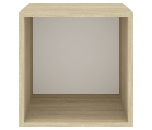 vidaXL Armario pared 4 ud madera contrachapada blanco roble 37x37x37cm