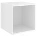 vidaXL Mueble de pared madera contrachapada blanco brillo 37x37x37 cm