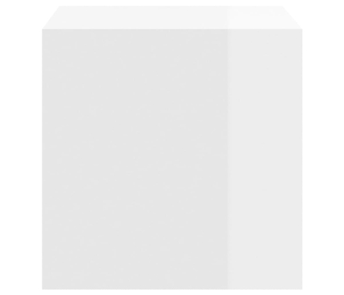 vidaXL Mueble de pared madera contrachapada blanco brillo 37x37x37 cm