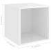 Armario de pared 4 uds madera contrachapada blanco 37x37x37 cm