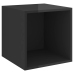 Mueble de pared madera contrachapada negro brillo 37x37x37 cm