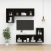 Mueble de pared madera contrachapada negro brillo 37x37x37 cm