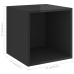 Mueble de pared madera contrachapada negro brillo 37x37x37 cm